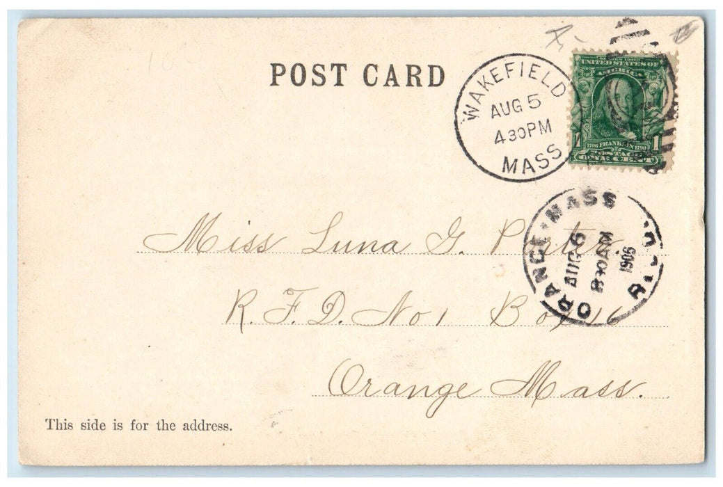 1906 Baptist Church Street View Stoneham Massachusetts MA Antique Postcard