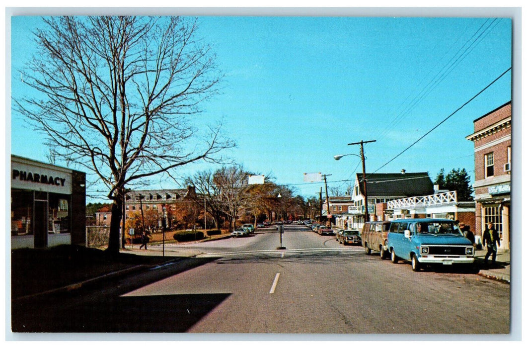 c1950's Pharmacy Business Section Home of University of NH Durham NH Postcard