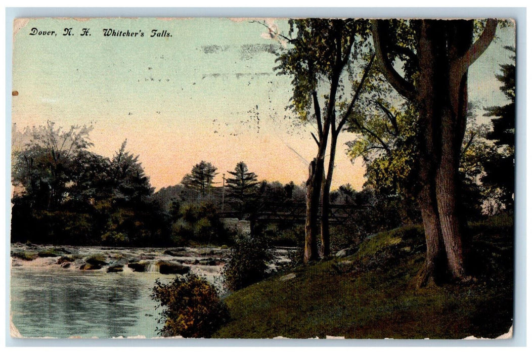 1911 Whitcher's Falls Dover New Hampshire NH Antique Posted Postcard