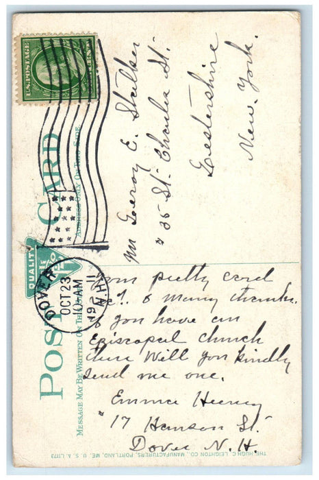 1911 Whitcher's Falls Dover New Hampshire NH Antique Posted Postcard