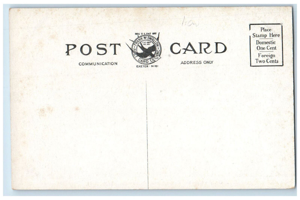 c1910 Sailboat Scene Ossipee Lake and Green Mountain Effingham Falls NH Postcard