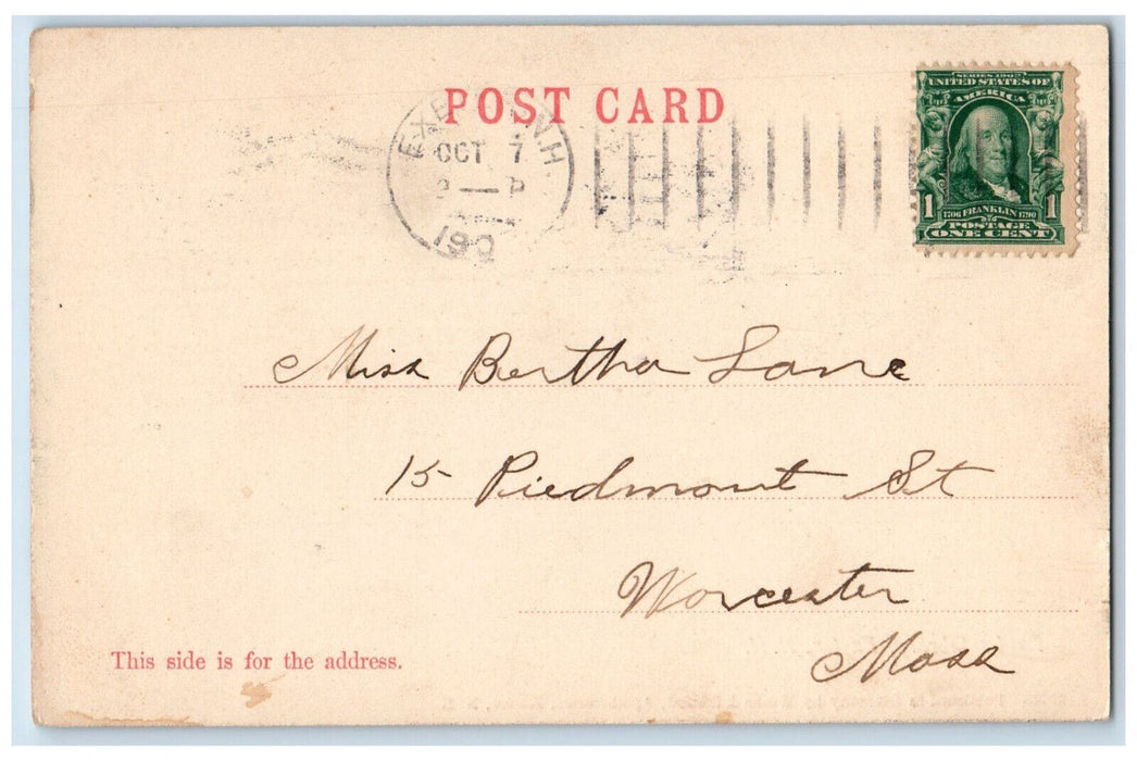 c1905 Horse Carriage Entrance to Public Library Exeter New Hampshire NH Postcard