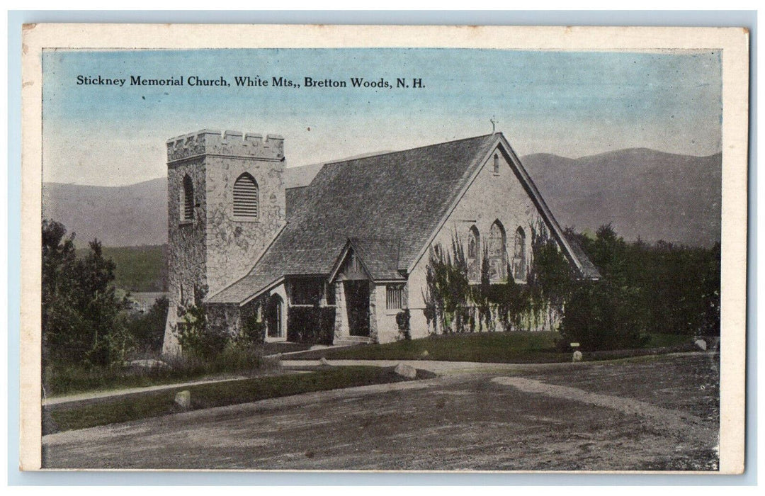 c1910 Stickney Memorial Church White Mountains Bretton Woods NH Postcard