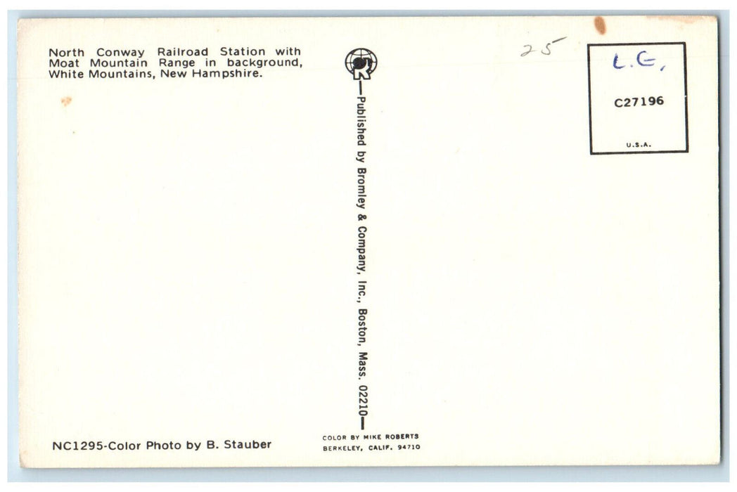 c1960's North Conway Railroad Station North Conway New Hampshire NH Postcard