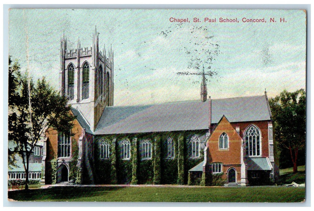 1907 Chapel, St. Paul School, Concord New Hampshire NH West Townsend VT Postcard