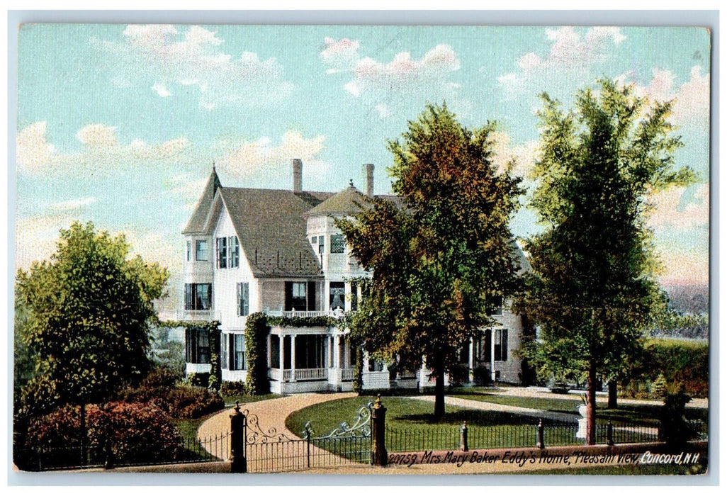 c1910 Mrs Mary Baker Eddy's Home Pleasant View Concord New Hampshire NH Postcard