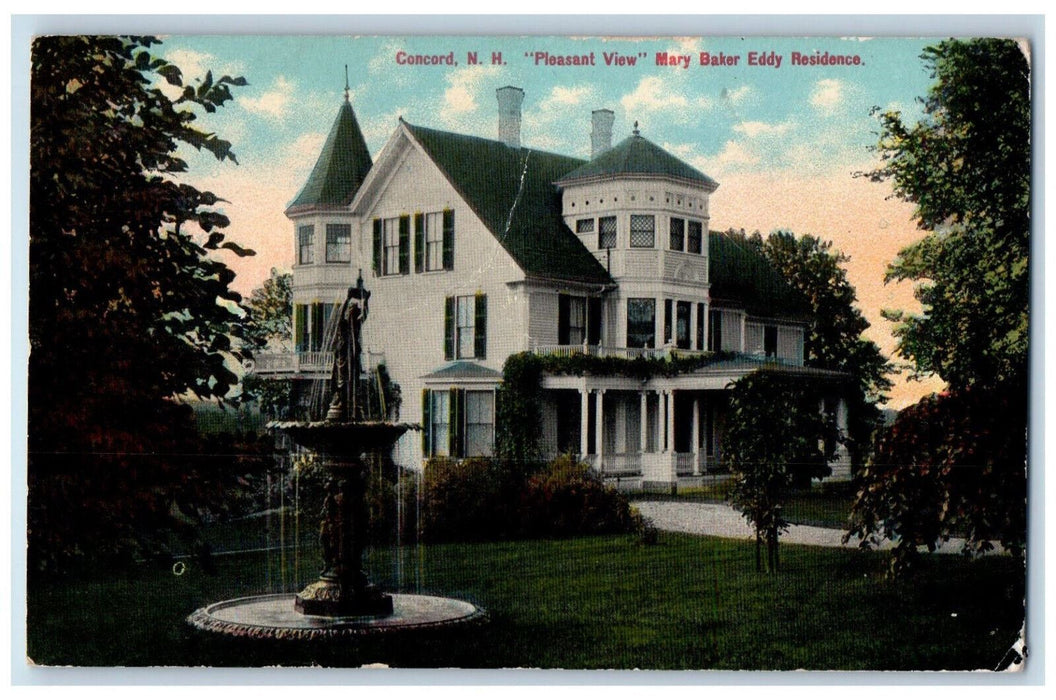 1910 Fountain View Mary Baker Eddy Residence Concord New Hampshire NH Postcard