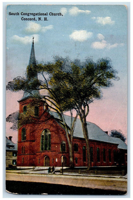 c1910 South Congregational Church Concord New Hampshire NH Antique Postcard