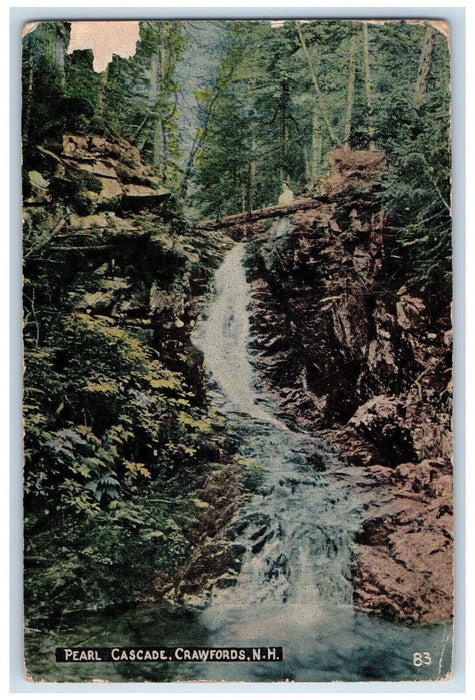 c1910 Pearl Cascade Crawfords New Hampshire NH Antique Posted Postcard