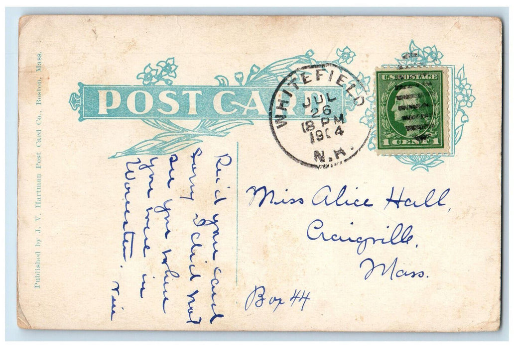 c1910 Pearl Cascade Crawfords New Hampshire NH Antique Posted Postcard