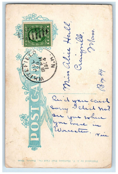 c1910 Pearl Cascade Crawfords New Hampshire NH Antique Posted Postcard