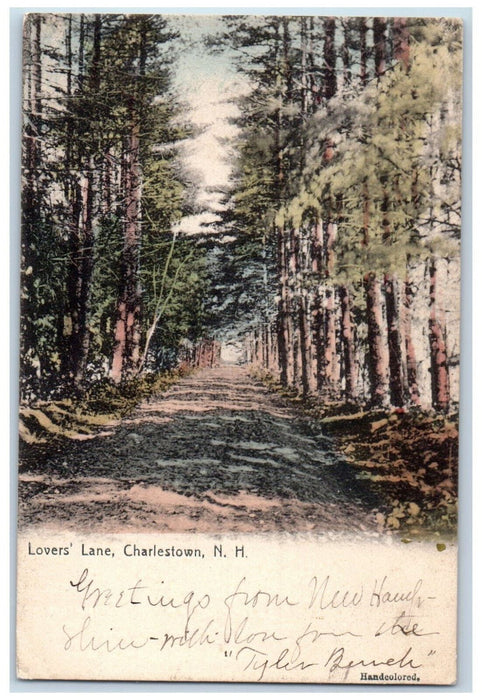 1906 Lover's Lane Charlestown New Hampshire NH Antique Posted Postcard