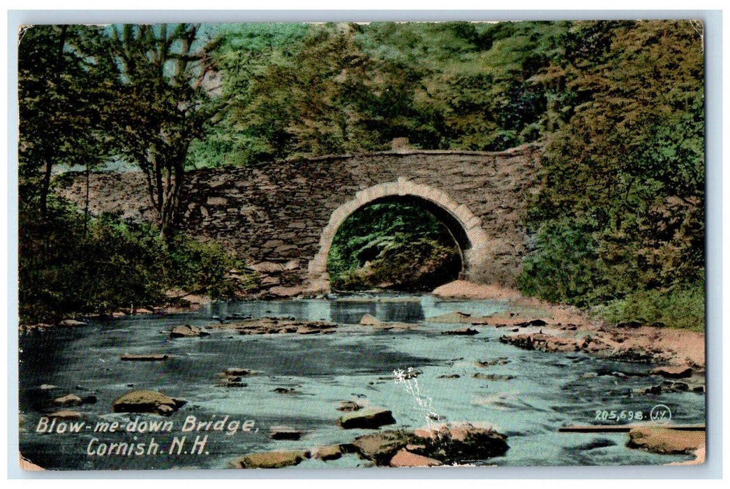 1908 Blow-Me-Down Bridge Cornish New Hampshire NH Antique Posted Postcard