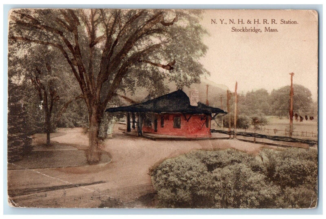 c1930's N. Y. N. H. & H. R. R. Station Stockbridge Massachusetts MA Postcard