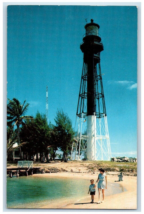 c1960's Lighthouse Entrance Of Hillsboro Beach Front Pompano Florida FL Postcard