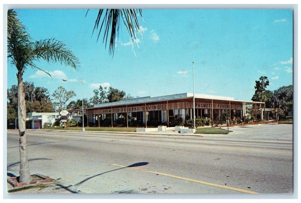 Palmetto Federal Savings & Loan Association Street View Florida FL Postcard
