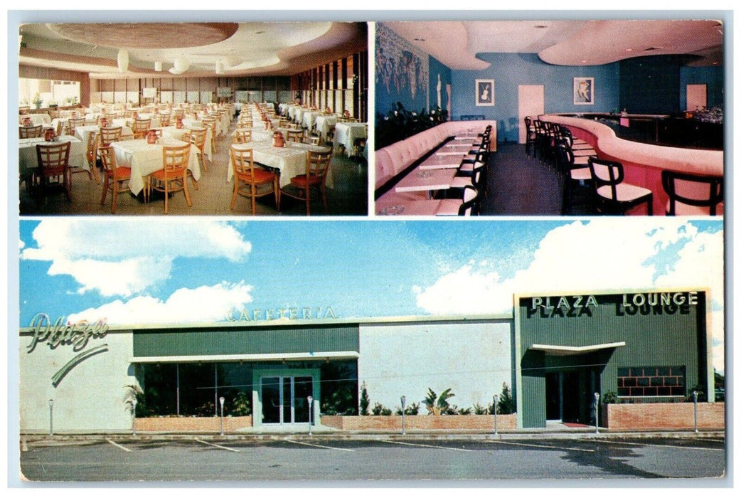 Plaza Cafeteria And Cocktail Lounge Pompano Beach Florida FL Multiview Postcard