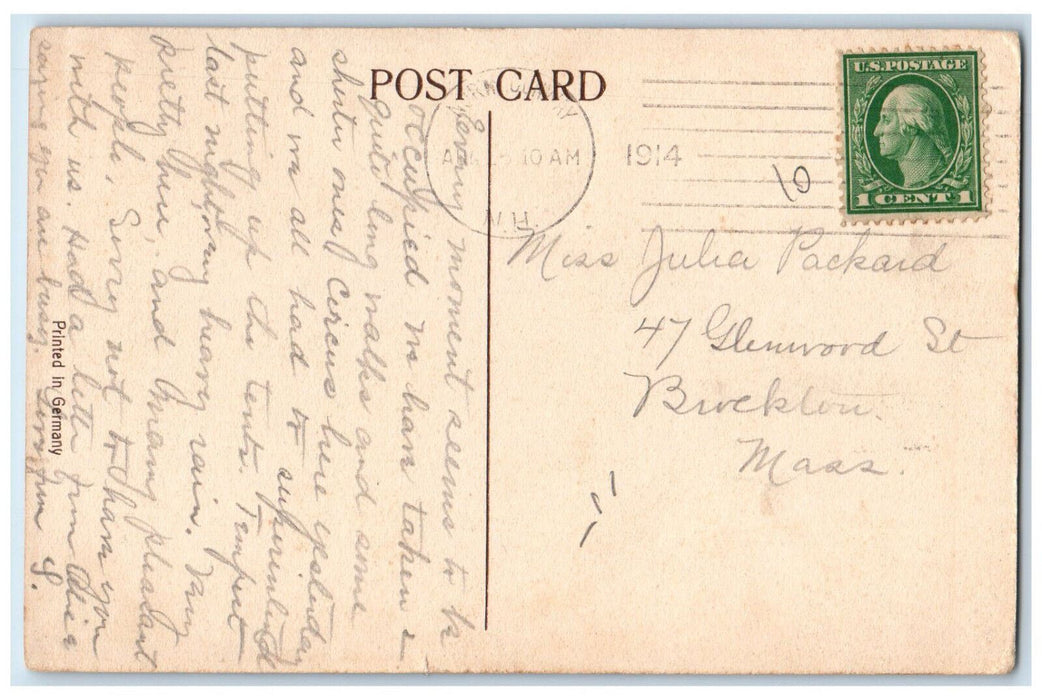 1914 Meadows and Mt. Kearsarge North Conway New Hampshire NH Antique Postcard