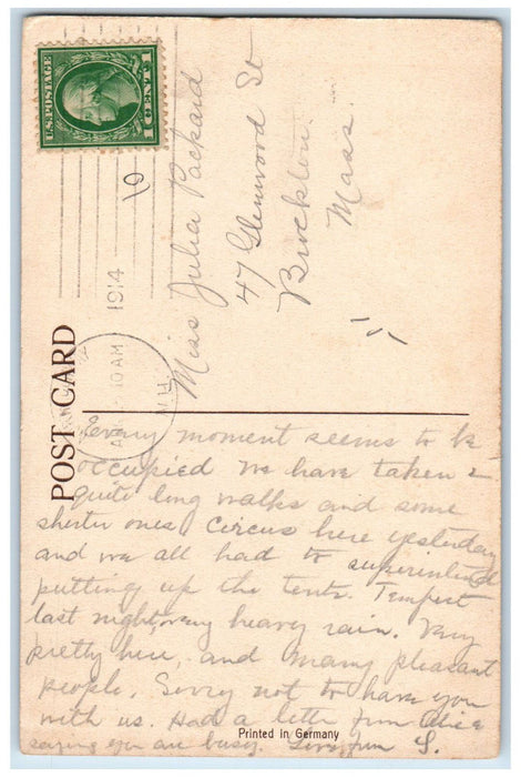 1914 Meadows and Mt. Kearsarge North Conway New Hampshire NH Antique Postcard