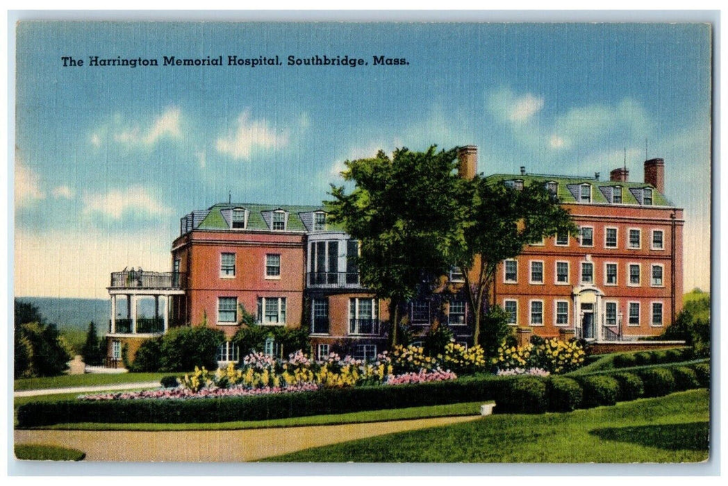 The Harrington Memorial Hospital Flowers Southbridge Massachusetts MA Postcard