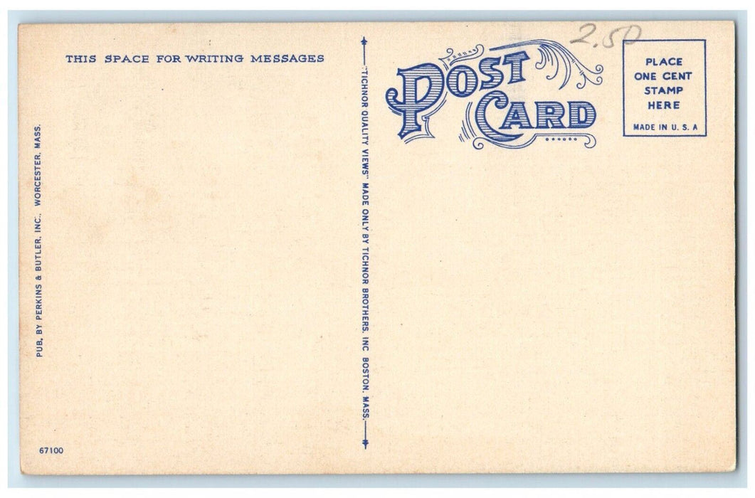 View Of Notre Dame Church Cars Southbridge Massachusetts MA Vintage Postcard