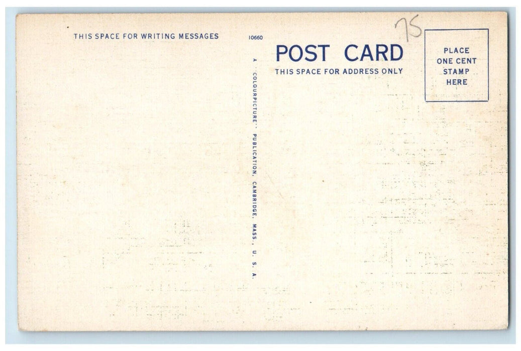 Public Library Building Car Southbridge Massachusetts MA Vintage Postcard