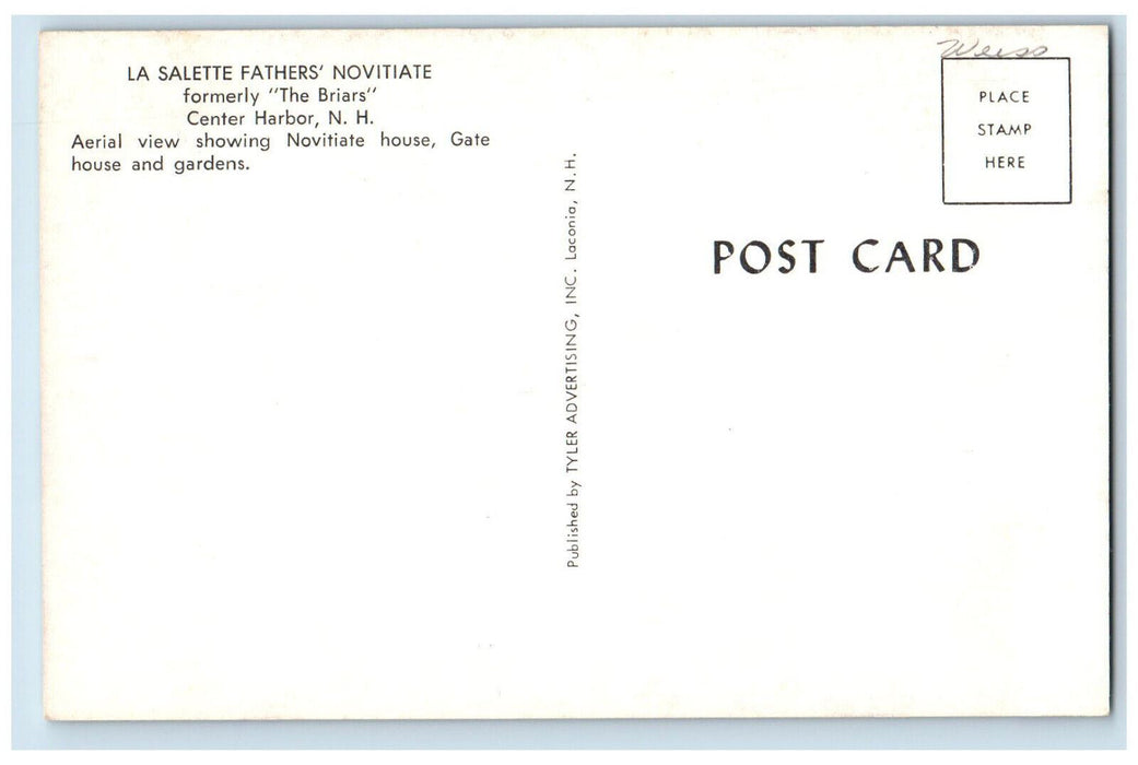 c1960's La Salette Fathers Novitate Center Harbor New Hampshire NH Postcard