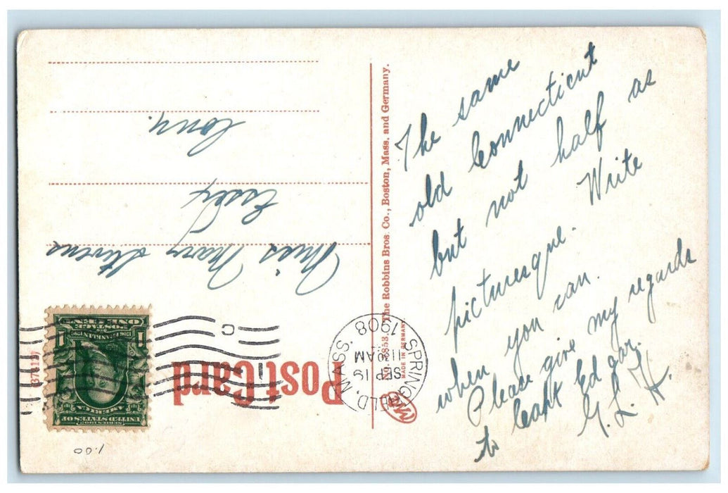 1908 Steamer Silvia Connecticut River Springfield Massachusetts MA Postcard