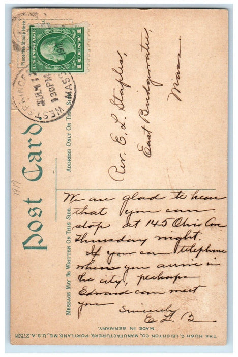 1917 Wesson Memorial Hospital Building Springfield Massachusetts MA Postcard