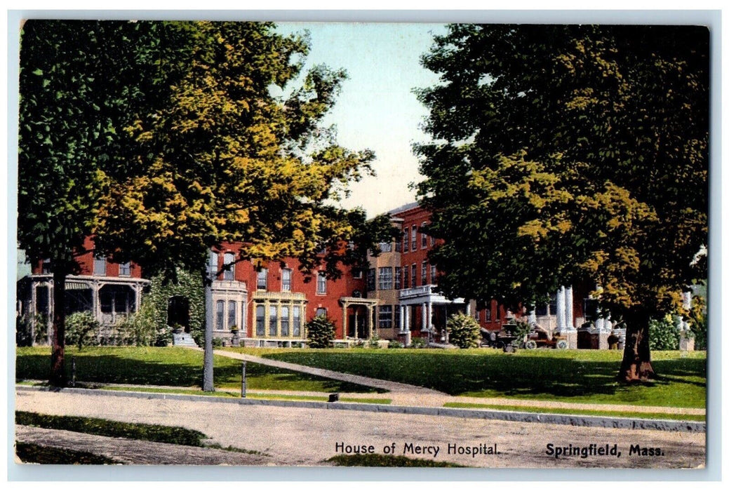 1909 House Of Mercy Hospital Springfield Massachusetts MA Antique Postcard