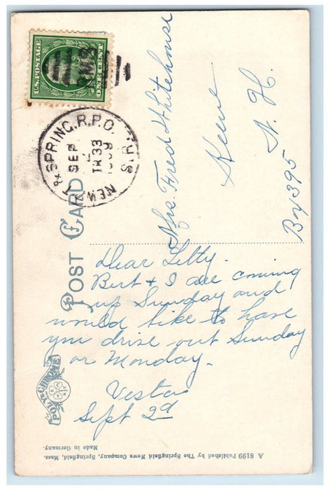 1909 House Of Mercy Hospital Springfield Massachusetts MA Antique Postcard