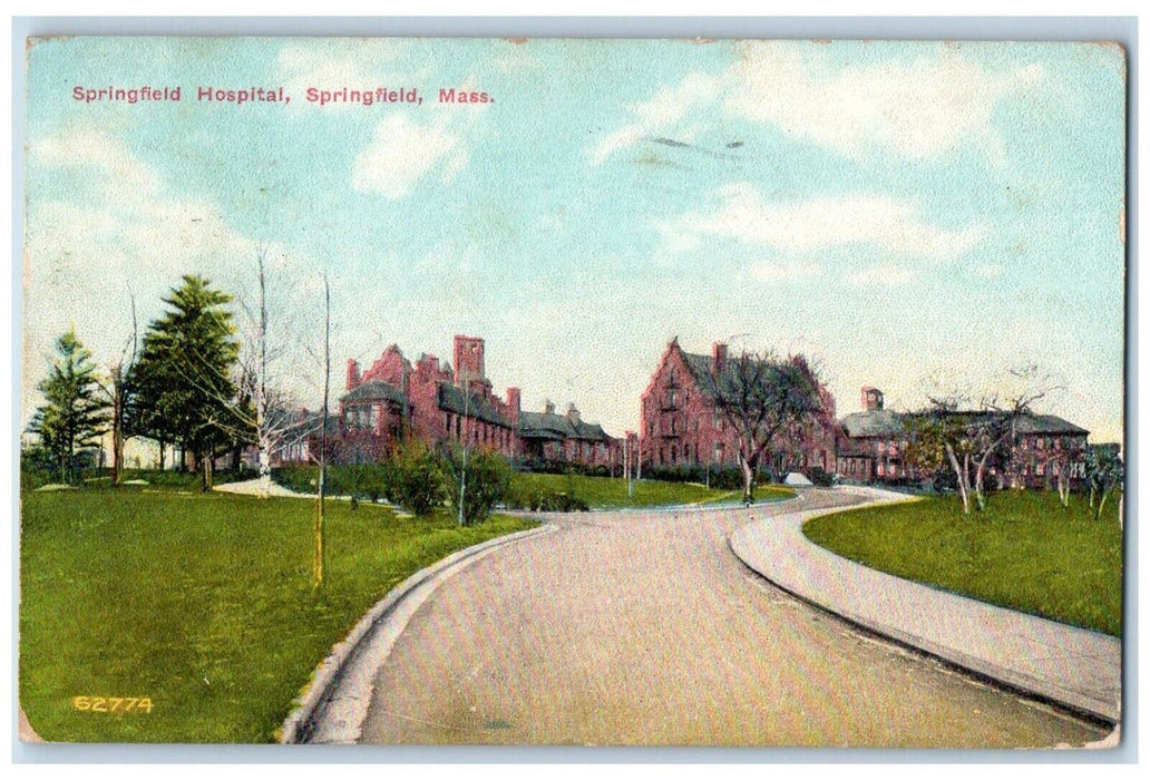 1911 Springfield Hospital Driveway Springfield Massachusetts MA Antique Postcard