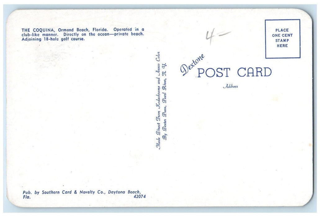 c1960's The Coquina 18-hole Golf Course Beach Resort Ormond Florida FL Postcard