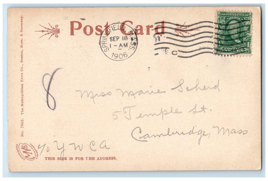 1906 Rustic Pavilion Forest Park Springfield Massachusetts MA Antique Postcard