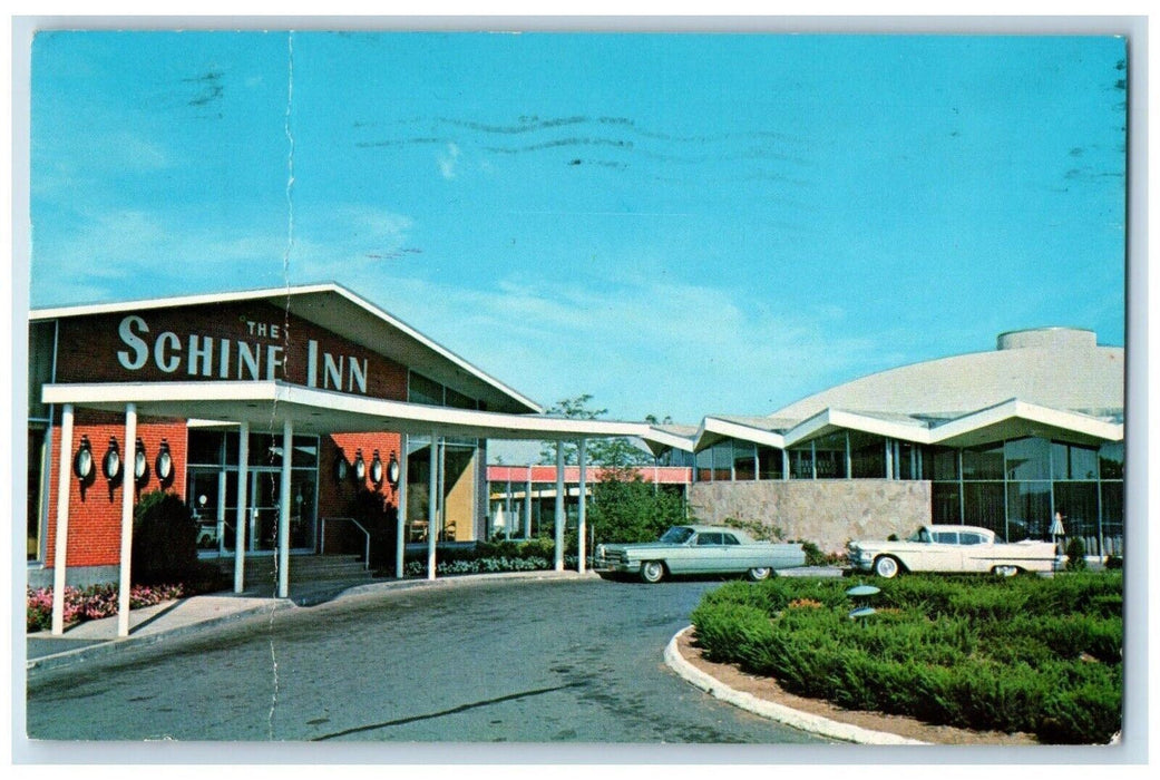 1965 The Schine Inn Hotel Cars Springfield Chicopee Massachusetts MA Postcard