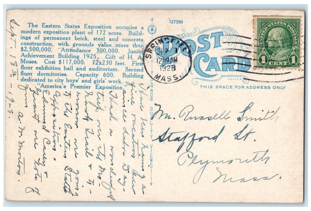 Junior Achievement Building Eastern State Exposition Springfield MA Postcard