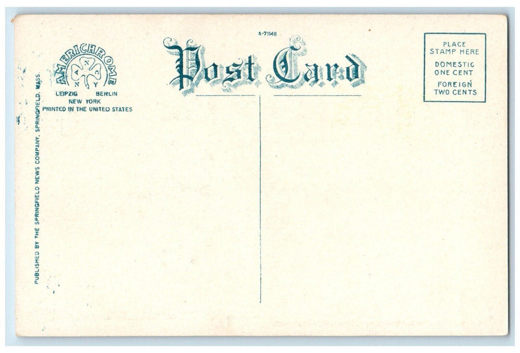 c1910's Canoe Club Massasoit Lake Springfield Massachusetts MA Antique Postcard