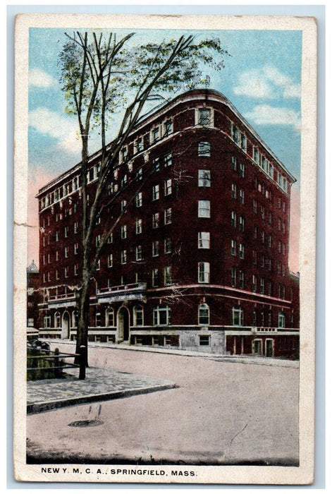 1918 New Y. M. C. A. Building Springfield Massachusetts MA Antique Postcard