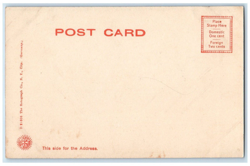 c1905 Town Hall And High School West Springfield MA Rotograph Antique Postcard