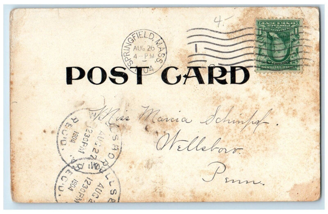 1904 Union Station Horse And Carriage Springfield Massachusetts MA Postcard