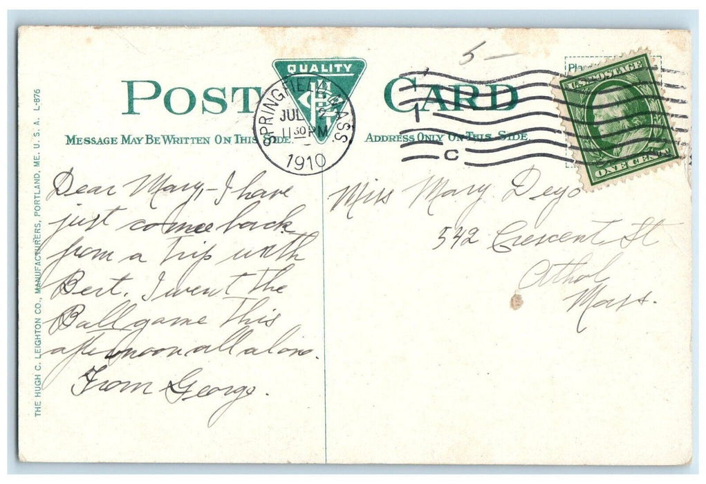 1910 The Armory Building Street View Springfield Massachusetts MA Postcard