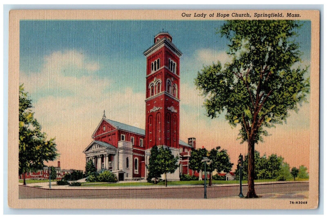 c1930's Our Lady Of Hope Church Springfield Massachusetts MA Vintage Postcard