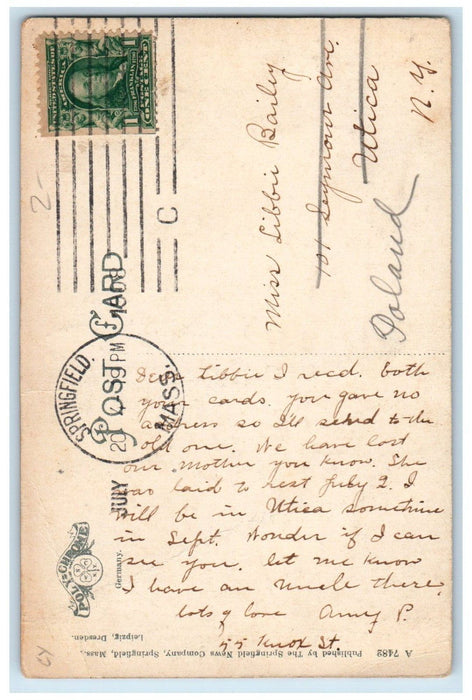 1908 A Spring In Forest Park Springfield Massachusetts MA Antique Postcard