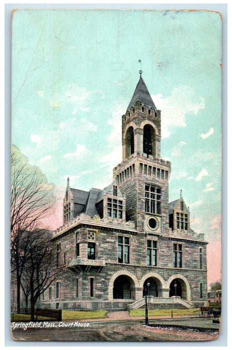 1908 Court House Building Springfield Massachusetts MA Posted Antique Postcard
