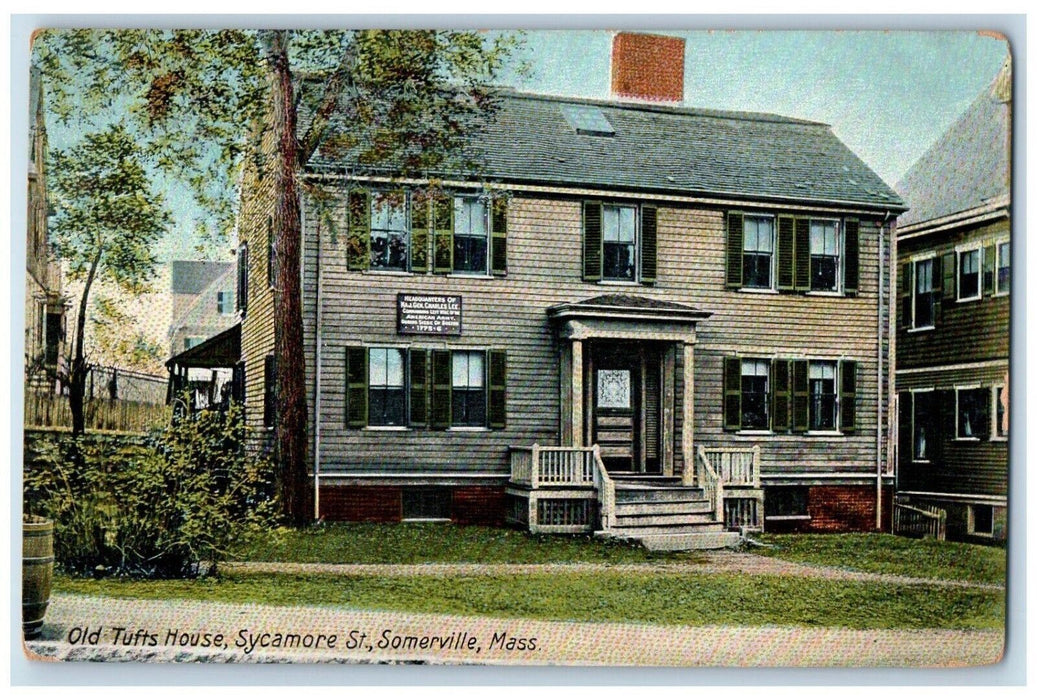 c1910's Old Tuft House Sycamore St. Somerville Massachusetts MA Antique Postcard