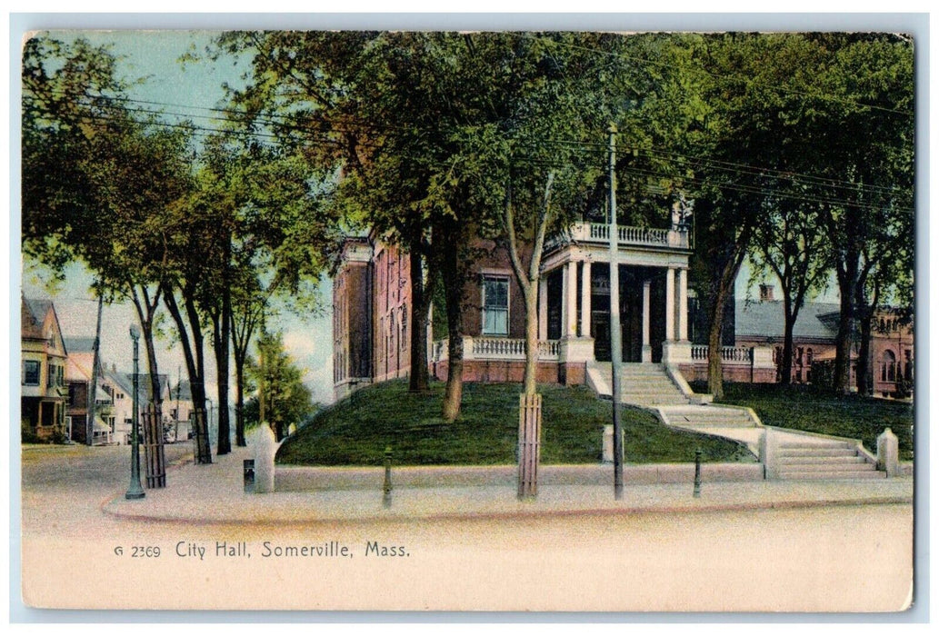 c1905 City Hall Building Somerville Massachusetts MA, Rotograph Antique Postcard