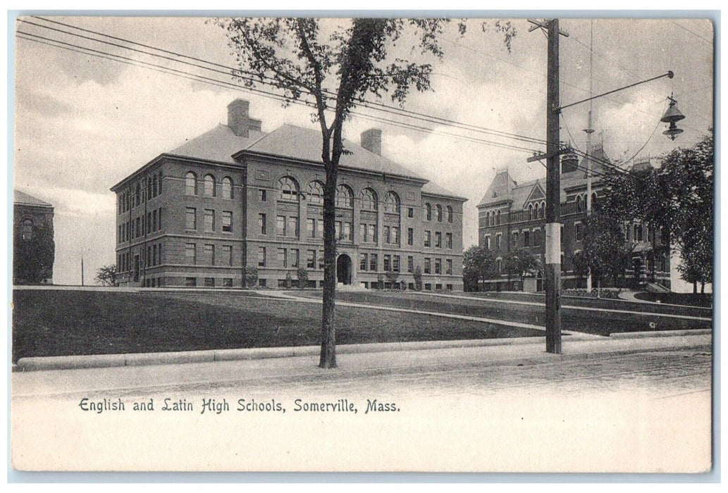 c1905 English And Latin High School Somerville MA, Rotograph Antique Postcard