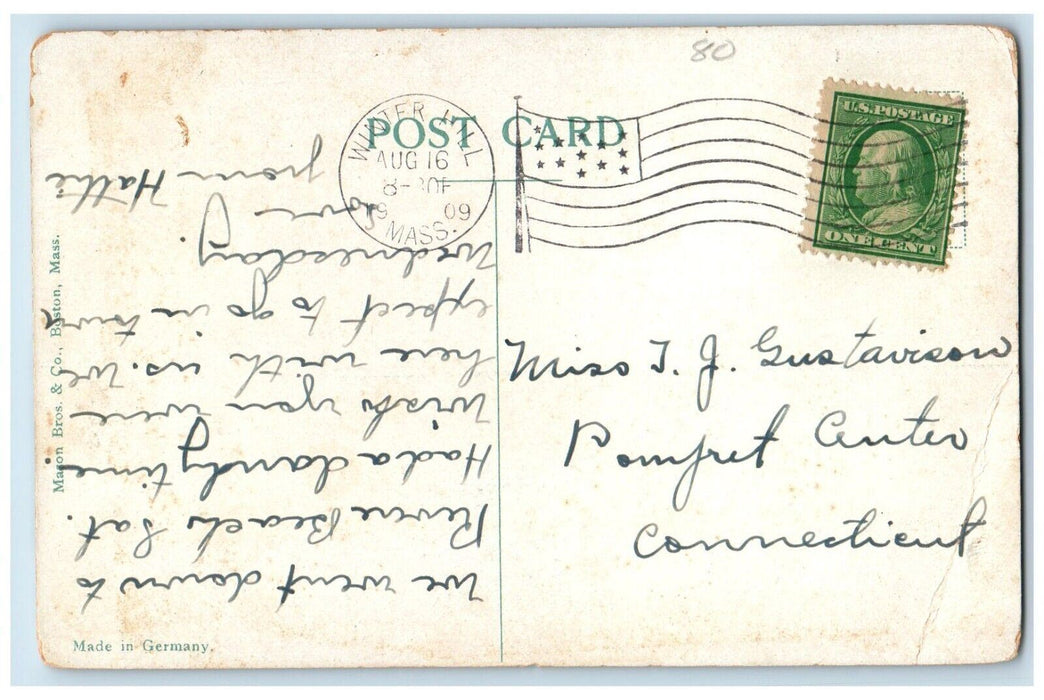 1909 Somerville Hospital Building Street View Somerville MA Antique Postcard