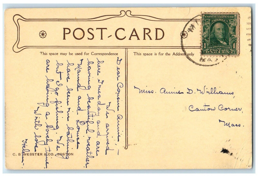 c1910's Cliff House North Scituate Massachusetts MA Posted Antique Postcard