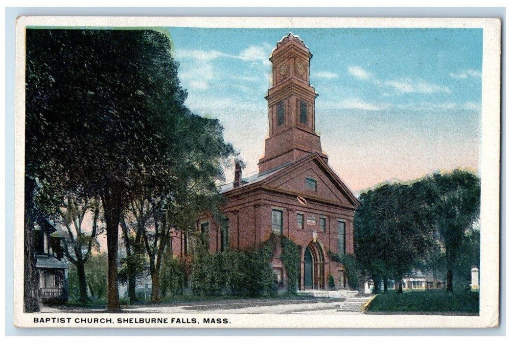 c1910's Baptist Church Shelburne Falls Massachusetts MA Antique Postcard